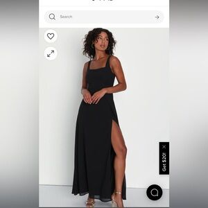 Lulus- Remarkable Arrival Black Sleeveless Maxi Dress. Small